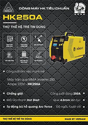 Máy hàn que MMA Inverter 250 Ampe 220V - HK250A