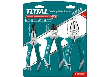 Bộ kìm điện, kìm cắt và kìm nhọn 3 chi tiết Total
