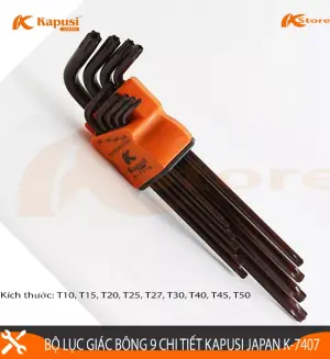 BỘ LỤC GIÁC NÂU 9PC (BÔNG) K-7407