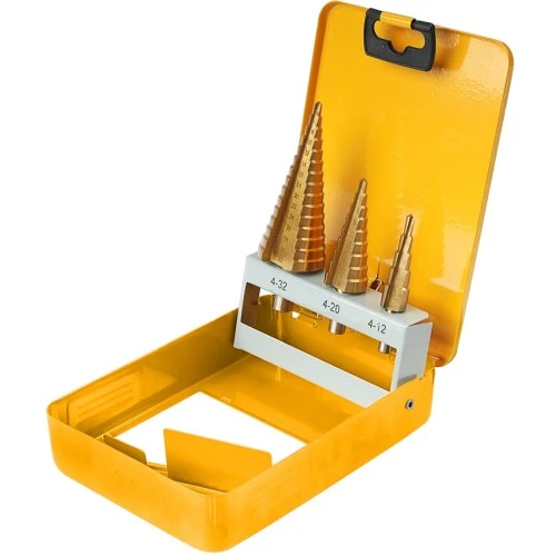 BỘ 3 MŨI KHOAN BƯỚC TITANIUM HSS TOLSEN