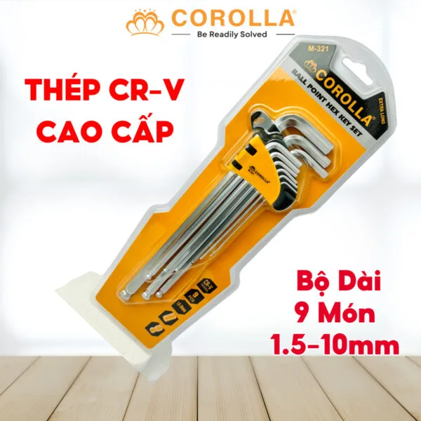 Bộ Lục 9 Món Đầu Bi COROLLA Đủ Bộ 1.5-10mm