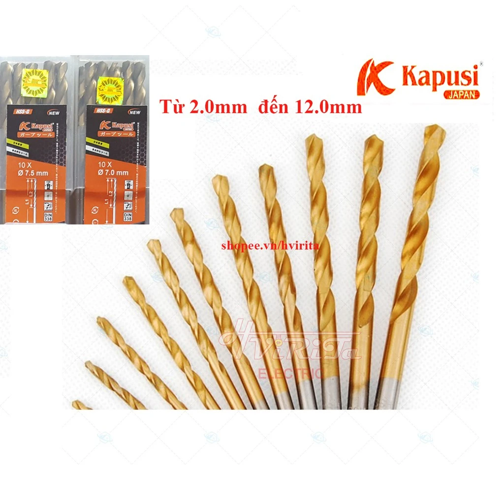 Mũi khoan kim loại sắt thép và Inox  KAPUSI Japan