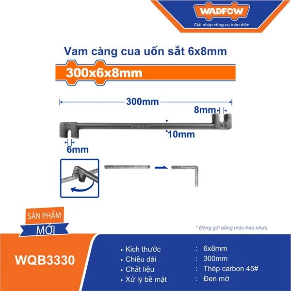 Vam càng cua uốn sắt 6x8mm WADFOW WQB3330